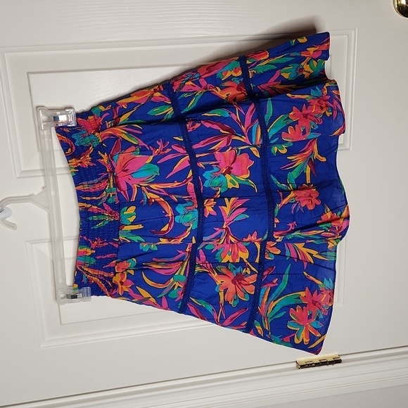 J.Crew Factory Smocked Tiered Mini Skirt Blue Size XS NWT - Picture 5 of 11